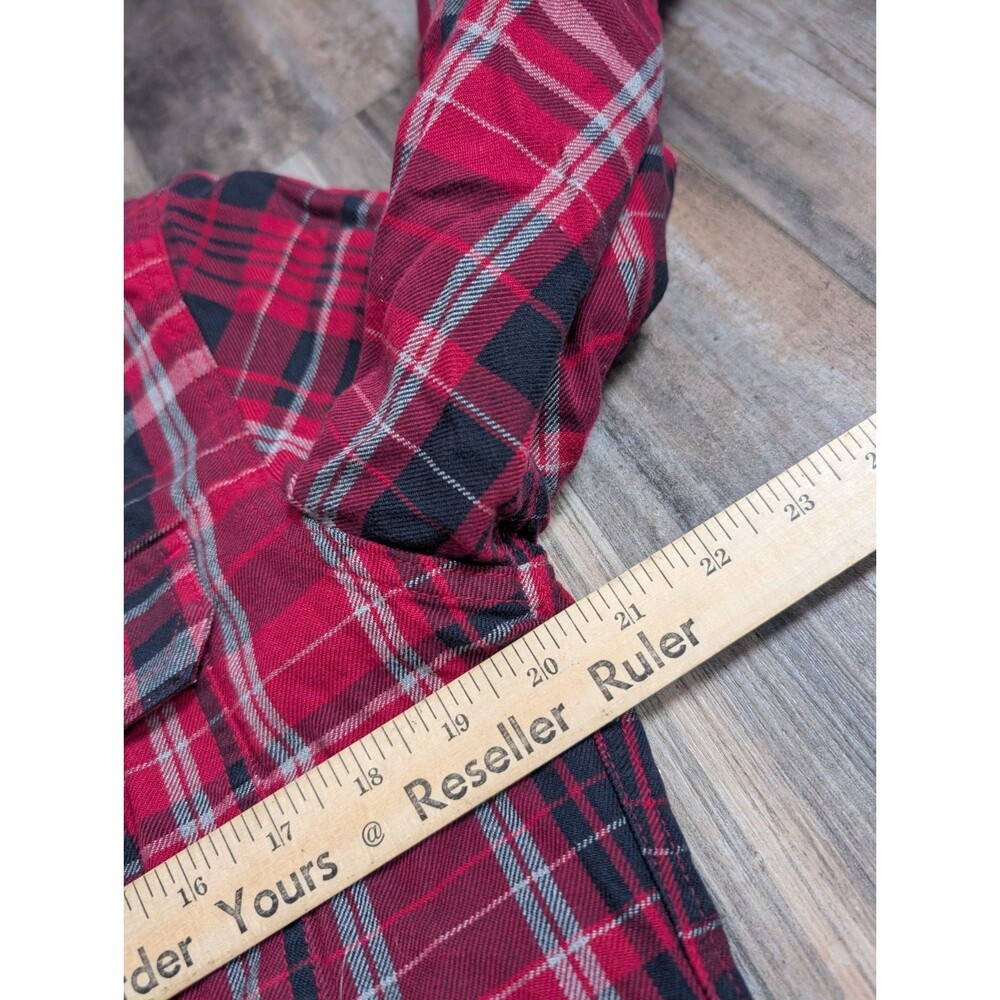 LL L.L. Bean Men's Quilt Lined Plaid Flannel Shirt Jacket Size Small 298234 Red - Picture 3 of 7